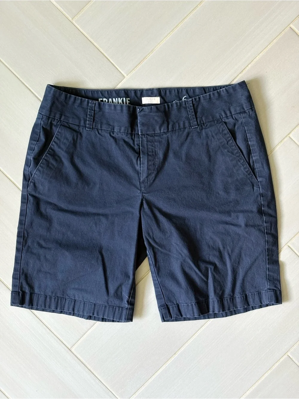 J. Crew Frankie Navy Cotton Blend Women's Bermuda Shorts